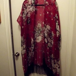 Sheer Fringed Shawl/Scarf